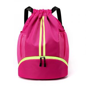 Rose Imperméable Cordon de serrage Sac à dos, Sac de sport avec des Chaussures et Humide, Poche Imperméable à l'eau de la Piscine Sac pour le Sport, les Voyages, les Week-end, le Football, le N - Neuf