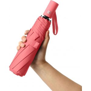 Tzf-Petit Parapluie De Voyage Compact Avec Protection Uv Pour La Pluie Et Le Soleil Upf 50+ Coupe-Vent Portable De 106,7 Cm Pour Homme Et Femme, Corail, Small-42 Inch Arc Canopy - Neuf