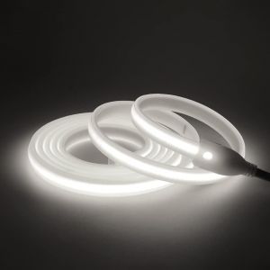 Cob Led Strip,220 V Dimmable Led Strip,288 Led/M Flexible Bright Led Strip,Pvc Cutable Waterproof Ip65 Neon Strip For Indoor Outdoor Kitchen Decoration (1 M,White) - Neuf