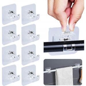 Promotion Hivernale,Pas De Per&ccedil;age De Supports De Tringle &Agrave; Rideau,Support De Tringle &Agrave; Rideau Auto-Adh&eacute;sif,Pas De Per&ccedil;age De Cintres De Rideau,Crochets Muraux Fixations De Poteaux De Draperie Pour - Neuf