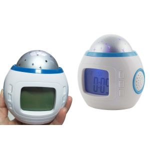 R&eacute;veil &agrave; projection d'&eacute;toiles avec affichage LED et 7 couleurs au choix pour la chambre - Neuf