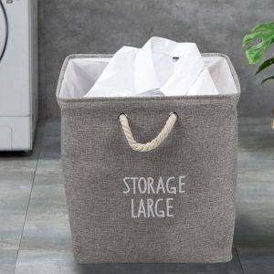 HJLIAN Panier a linge pliable, boite de rangement pour jouets, vetements, articles divers, organisateur pour la maison, gris - Neuf