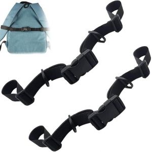 Sangle de poitrine pour sac à dos en 2 parties (noire) sangle de sac à dos réglable avec boucle, adaptée aux activités de plein air, à la randonnée et au jogging - Neuf