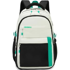 Sac à Dos Fille Scolaire,Cartable Adolescent Collège Imperméable,Sac Ecole Lycée Fille avec Poche Antivol,Grande Capacité pour 15.6"" Ordinateur-Noir - Neuf