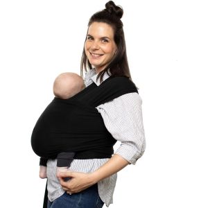 Porte-Bébé Facile À Enfiler (Noir/Noir) - Porte-Bébé Multifonction Pour Nouveau-Nés Jusqu'à 16 Kg - Écharpe Mains Libres - Couverture De Portage - Neuf