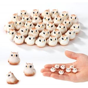 MEVRONISSHOP-30 Pi&egrave;ces Figurine de Hibou, Minuscules Petits Animaux en R&eacute;sine Sculpture de Hibou Miniature Ornements pour Bricolage Jardin Micro Paysage D&eacute;coration Int&eacute;rieure et Accessoires de Voitur - Neuf
