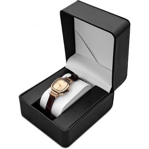 Kal-Boite À Montre, Boite Rangement Montre En Pu Cuir Hommes Femmes, Rangement Montre De Montre Avec Oreiller Amovible(Noir) - Neuf