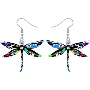 Kal-Boucles D'oreilles Libellule En Acrylique Insectes Pendants Bijoux D'été Libellule Cadeaux Pour Femmes Filles Charms - Neuf