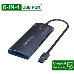Lecteur de cartes multifonction USB 2.0/C 6 en 1,prend en charge les cartes m&eacute;moire SD/TF/XD/CF/M2,convient aux appareils photo et aux ordinateurs,transfert de donn&eacute;es haute vitesse 480 Mbps,--USB Port - Neuf