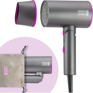 Seche Cheveux Ionique 2100W - Anti-Fourches Avec Mode Air Froid & Buse De Styling I Gris | S&egrave;che Cheveux Voyage Pliable Petit | Hair Dryer S&egrave;che-Cheveux Sechoir Cheveux Professionnel - Neuf