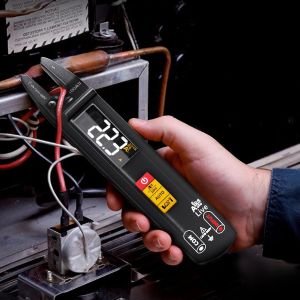 Pince Amp&egrave;rem&eacute;trique AC DC &agrave; Fourche Ouverte Multim&egrave;tre Num&eacute;rique Automatique Rechargeable avec Stylo Testeur de Tension &Eacute;lectrique Mini Testeur de Courant Tension R&eacute;sistance Continuit&eacute; - Neuf