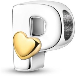 Kalanka-Femmes 925 Pendentif En Argent Pour Bracelets Charms Compatible Avec Les Bracelets Europ&eacute;ens Pour Les Femmes Filles Fit Bracelets Pandora Hypoallerg&eacute;nique 26 Perles De Lettres De Coeur - Neuf