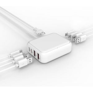 JGD-Chargeur USB - Chargeur rapide - 40 W - Bloc d'alimentation USB C &agrave; 8 ports pour t&eacute;l&eacute;phone portable, tablette, ventilateur, lampe de bureau, etc - Neuf