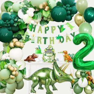 Kit Anniversaire Garcon 2 Ans - Ballon Et D&eacute;co Dinosaure - Neuf