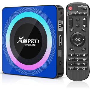 VornixorSarlshop-Android 13.0 TV Box, Box TV 4GB RAM 64GB ROM RK3528 Quad-Core 64bit Cortex-A53 Support 2.4/5.0GHz WiFi6 BT5.0 HD 8K 10/100M Ethernet HD 2.0 Android TV Box - Neuf