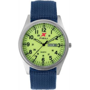 Fdjhy-Montre Militaire Pour Homme - Bracelet En Nylon - Élégante - Lumineuse - Affichage Analogique - Quartz Étanche - Décontractée - Bleu - Neuf