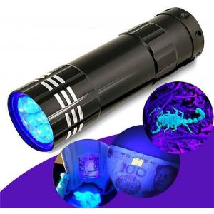 Lampe De Poche Uv Led &Agrave; Lumi&egrave;re Noire 9 Led Pour Trouver Les Taches D'Urine D'Animaux Sur Les V&ecirc;tements, Le Sol, Les Tapis Et Authentifier La Monnaie, Lampe Torche Led Pour Camping En Plein - Neuf