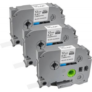 TIANYI-Compatible ruban brother, tze tape 12mm x 8m, etiquette p touch tze 231, p-touch etiqueteuse, Laminé Cassette, pour PT-200 PT-300 PT-300B PT-310 PT-310B PT-320 PT-330, Noir sur Blanc - Neuf