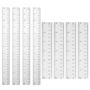 Tianyi-Lot De 4 Règles De 30 Cm Et 4 Règles De 15 Cm, Transparentes Pour L'école, Le Bureau Et La Maison, Instruments De Mesure Précis Pour Les Étudiants - Neuf