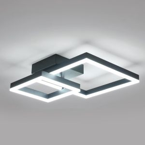 Plafonnier Led Moderne Carr&eacute;,36w 4050lm Lampe De Plafond Chambre Noir,Luminaire Plafonnier En Acrylique Pour Salon,Chambre,Caf&eacute;t&eacute;ria,Blanc Froid 6500k - Neuf