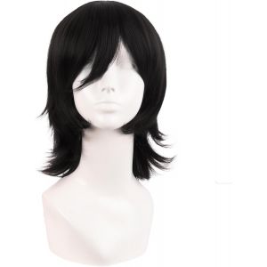 Tianyi-14 Pouces/35 Cm Court Cosplay Costume Anime Perruques Wolf Tail Synth&eacute;tique Cheveux F&ecirc;te Perruques (Noir) - Neuf