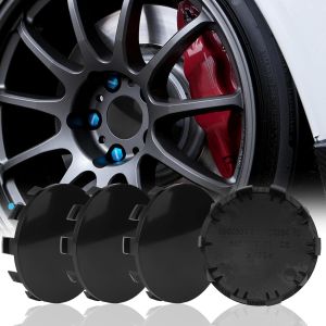 MEVRONISSHOP-Cache Moyeu 56mm, 4 Pi&egrave;ces Capuchons de Jante 56mm OD 53mm ID, Cache Moyeu Dezent Centre de Jante Capuchon DIY pour Tous Les V&eacute;hicules (Noir) - Neuf