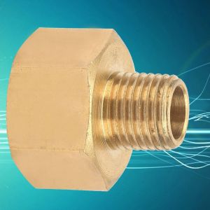 Adaptateur de raccord de tuyau en laiton pour manometre 1/4" BSPT male vers 1/2" NPT femelle - Neuf