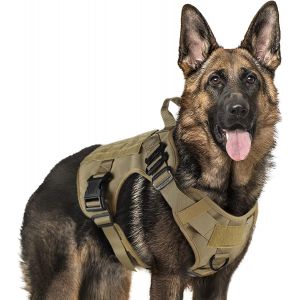 Harnais Tactiques Pour Chien M Marron, Gilets À Anneaux Pour Chiens De Travail Militaires, Harnais Militaires Chien D¿Entraînement Sans Tension, Avec Pinces À Sangle Pour Randonnée Et Chasse-L - Neuf