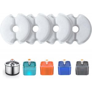 Filtre De Fontaine &Agrave; Eau 4 Pi&egrave;ces, Filtres De Rechange Pour Fontaine De Chat 2l & 2.5l/67oz &84 Oz Avec Charbon Actif & R&eacute;sine Contriple Filtration - Neuf