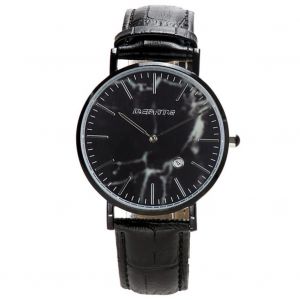 Montre En Alliage &Agrave; La Mode Cadran Rond Affichage Analogique Quartz Hommes Montre-Bracelet (Noir) - Neuf