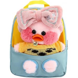 Sac &agrave; dos en peluche pour tout-petit - Sac &agrave; dos en peluche douce avec bretelles r&eacute;glables, sac amovible pour enfants de poup&eacute;e de canard pour la maison, l'&eacute;cole - Neuf