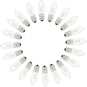 Lot de 20 E10 AC 12V 3W Ampoule de Bougie,Blanc Chaud 2700K,E10 Petite Base à Vis,Top Candles Ampoule Remplacer,pour Fairy Lights,Chandelier,Arche Lumineuse,Guirlandes de Noë (12V) - Neuf