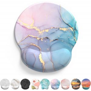 Tapis De Souris Support De Repose-Poignet, Tapis Souris Ergonomique En Gel, Tapis De Souris Frais Pour Gamer, Repose Poignet Souris Avec Base En Pu Antidérapant(Rose) - Neuf