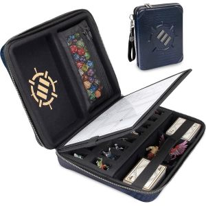 &Eacute;dition Collector RPG Organisateur DND Reliure avec Porte-Feuille et Effa&ccedil;able Panneau, Zone de Lancement de D&eacute;s, Pochette &agrave; Stylo Amovible, Plateau en Mousse pour Figurines (Dragon Noir) - Neuf