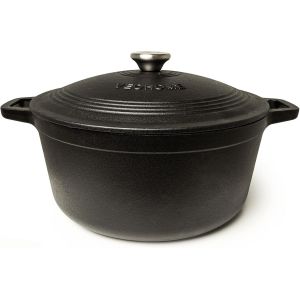 Subzonal-Cocotte Fonte &Eacute;maill&eacute;e 6l, Faitout Ultra R&eacute;sistant,Marmite Compatible Induction/Gaz/Four, Cuisson Homog&egrave;ne, Saveurs Authentiques, Couvercle Relief (Noir Mat, Ronde 6 Litres (28 Cm)) - Neuf