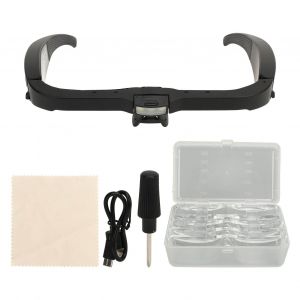 Loupe Serre-Tete Avec 5 Lentilles, 3 Led Et 2 Vitesses Reglables En Luminosite, 3,7 V - Neuf