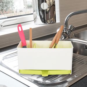 Hjlian Egouttoir De Cuisine Lavable Separe, Boite De Rangement Pour Cuilleres Et Baguettes (Vert) - Neuf