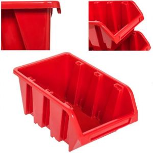 20x Boîtes de rangement empilables en plastique botle bacs à bec a suspendre Rouge 120 x 195 x 90 mm - Neuf