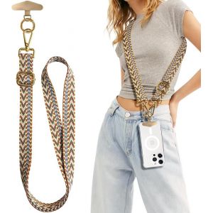 TIANYI-Chaîne universelle pour téléphone portable, jaune + vert + marron - Neuf