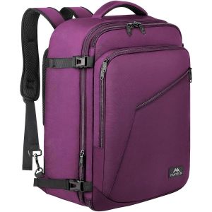 KALANKA-Sac de Voyage Femme, Sac &agrave; Dos Voyage Cabine Avion Extensible 30L, Eurowings Bagage Cabine 40x30x20 Imperm&eacute;able Durable, Sac de Voyage Coll&egrave;ge Scolaire pour &Eacute;cole Voyages, Campus, Violet Fonc - Neuf