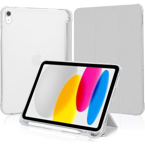 Coque pour iPad A16 11&egrave;me G&eacute;n&eacute;ration 11 Pouces 2025/iPad 10&egrave;me G&eacute;n&eacute;ration 10,9"" 2022 avec Porte-Stylet, Housse &Eacute;tui de Protection Mince L&eacute;ger Coque Arri&egrave;re en TPU Translucide, Gris Clair - Neuf