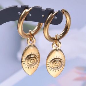S815-G - Boucles D'oreilles Punk Croix Épée Pendentif,Cerceaux En Acier Inoxydable Pour Femmes Et Hommes,Accessoires Non Ternissants,Bijoux Vintage,Cadeau Arete - Neuf