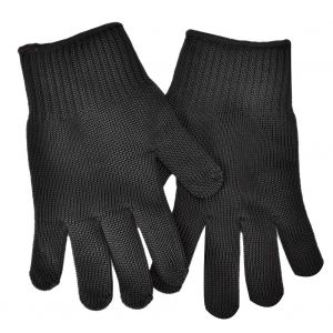 1 paire de gants de travail en fil d'acier double resistants aux coupures de niveau 5, gants de securite resistants a l'usure - Neuf