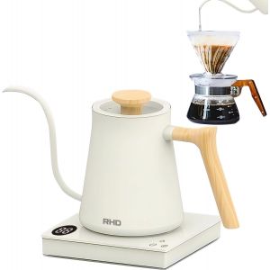 Bouilloire Électrique À Café 0.6l Col De Cygne Avec Température Réglable De 40 100¿,1000w Ébullition Rapide,Mini-Bouilloire À Café En Acier Inoxydable 304,Panneau De Commande Tactile En Verre Trempé - Neuf
