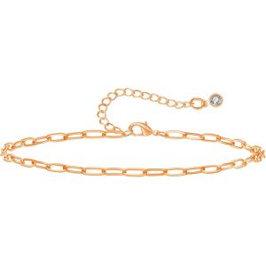 Cmjaagur-Bracelet De Cheville En Argent Pour Femme - 21 + 5 Cm - Réglable - Pour L'été - Pieds Nus - Plage - Argent - Bracelet De Cheville - Cadeau Pour Maman Et Fille[M520] - Neuf