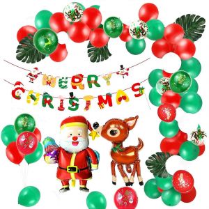 107Pcs Noël Joyeux Noël Ballon Set Vacances Thème Fond Décoration Ballon Noël - Neuf