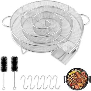 Générateur De Fumée Froide Rond, Fumoir A Froid Avec 1 Brosse Et 4 Crochet S Fumoir À Froid Pour Viande Générateur De Fumée En Acier Inoxydable Pour Fumoir Barbecue, 20.5x19x5cm - Neuf