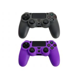 &Eacute;tuis de protection en silicone pour manette PS4 - Lot de 2, violet - Neuf