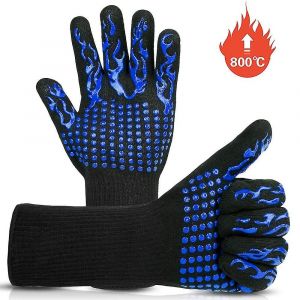 1472 Gants De Barbecue Résistants À La Chaleur Extrême, Mitaines De Four De Cuisine De Qualité Alimentaire Gants De Grillage Chaud Flexibles Avec Gant De Cuisson Antidérapant En Silicone Résistant Aux - Neuf