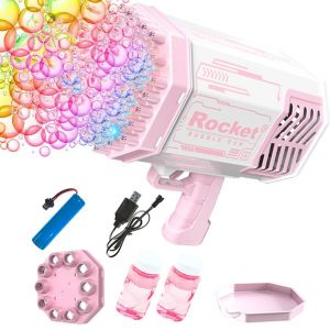 Machine A Bulles Pour Enfants 69 Trous + 10 Trous Souffleur De Bulles Fabricant De Bulles Avec Solution A Bulles Jouets Pour Enfants Cadeaux - Neuf